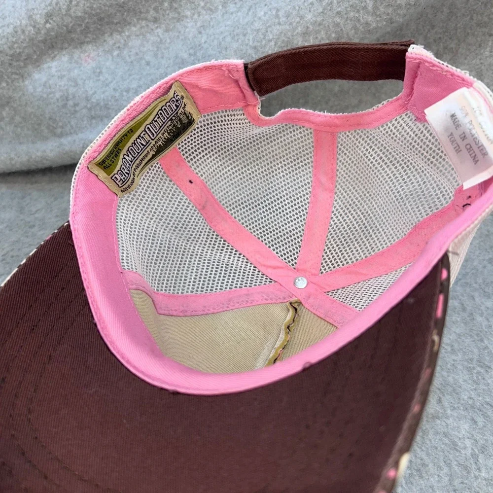 Peace Heart Deer Print Youth Pink Realtree Trucker Hat Mesh Back Adjustable